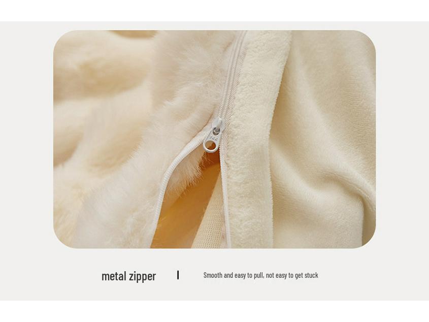 Winter Plush Bunny Fur Bedding Set: Double-Sided Milk Velvet and Coral Fleece Duvet Cover with Skirt