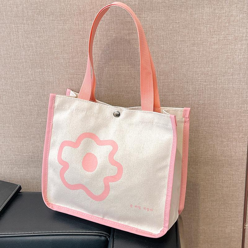 Large Capacity Bento Bags Shopping Bags Canvas Handbags Go Out Fashionable and Versatile One-shoulder Handbags for Women