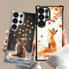 Cartoon Fox Animal Plating Phone Case For Samsung Galaxy S24 S25 FE S26 Edge S23 Ultra S22 S21 Plus S20 Anti-Fall Airabag Cover