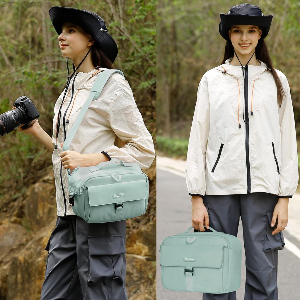 MOSISO Camera Bag for Cameras Compatible with Protective Messenger Bag Compact Crossbody Padded Shoulder Bag with Rain Cover DSLR/SLR/Mirrorless