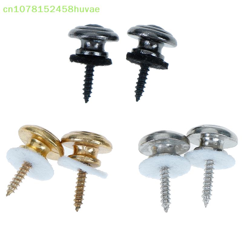 1 Pair Mushroom Head Guitar Strap Buttons Locks With Mounting Screws