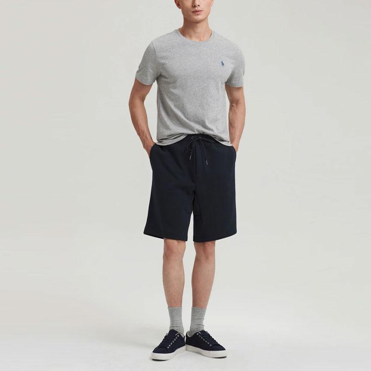 Polo Ralph Lauren Ss22 Solid Color Elastic Waist Double-Sided Knitted Shorts Men Shorts Black MNPOSHO1BQ20068-410