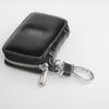 Leather Car Key Storage Organization Holder Hanging Key Zipper Case Wallet Black