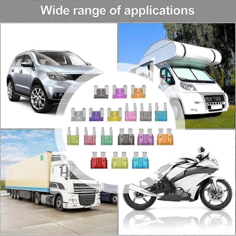 Kit Assortimento Fusibili per Auto da 180 Pezzi Fusibili a Lama di Zinco Mini Standard Micro con Pinza Estrattore e Scatola Portaoggetti per Auto Camion Barca