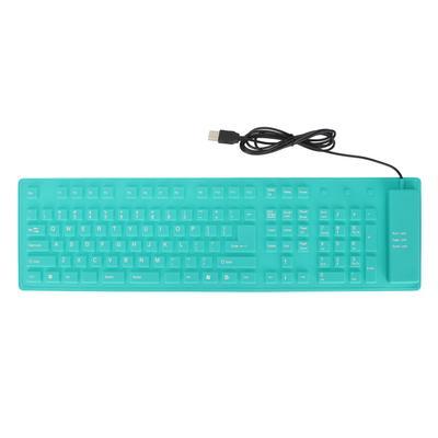 Sammenfoldeligt Silikone Tastatur 108 Taster Silikone Sammenfoldeligt USB Kabelbundet Vandtæt Støjsvag Tastning Fuld Forsegling