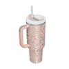 40oz Straw Coffee Insulation Cup With Handle Portable Car Stainless Steel Water Bottle LargeCapacity Travel BPA Free Thermal Mu