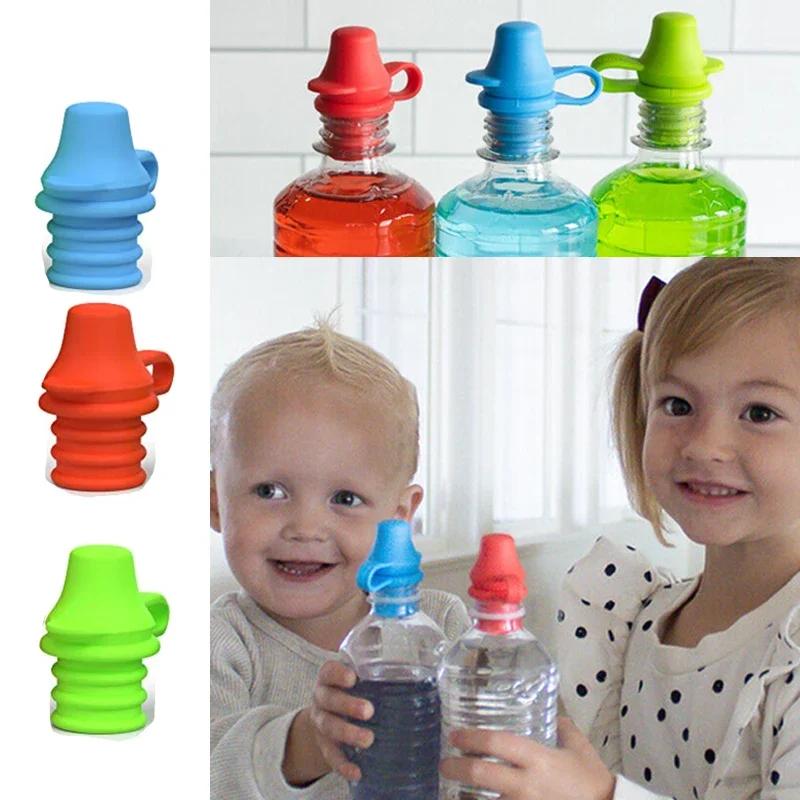 1/3 Stück Kinder Auslaufsicherer Erstickungsfreier Wasserflaschenbecher-Adapter mit Röhrchen-Trinkhalm für Baby-Trinkspender Auslaufsicherer Flaschenverschluss
