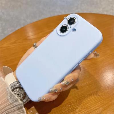 Vysoce kvalitní tekutý měkký silikonový kryt pro iPhone 16 15 14 12 13 Pro Max Plus ochrana fotoaparátu, nárazuvzdorný zadní nárazník