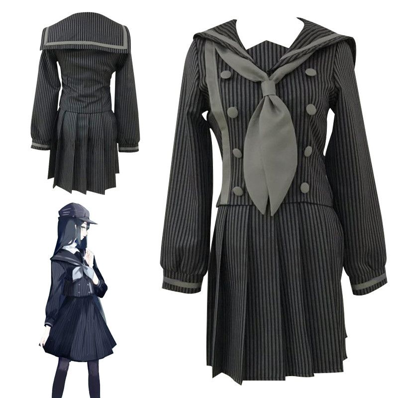 Stylish Anime Danganronpa Saihara Shuichi Cosplay Costume For Women In Black And Gray