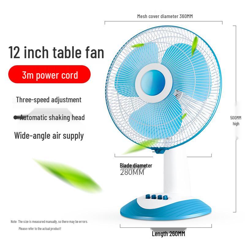 Bili Sha 12/16-inch Low Noise Oscillating Desk & Floor Fan - Ideal for Dorms, Homes & More