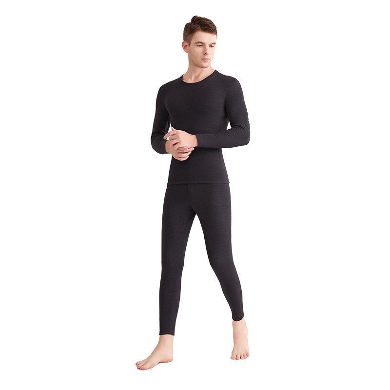 Delong Men's LED Silk Cashmere Thermal Underwear Set - Antibacterial, Warm Autumn Suit