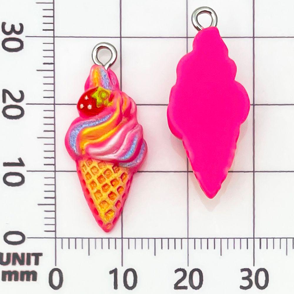 12-Color Resin Ice Cream Cone Charms for DIY Jewelry