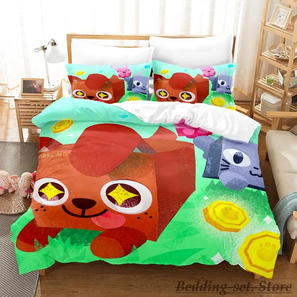 Game Pet Simulator X Bedding Set Single Twin Full Queen King Size Bed Set Adult Kid Bedroom Duvetcover Sets Parure De Lit Bed