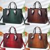 Crossbody Large Handbag With Crocodile Textured Pu Material For Daily Use