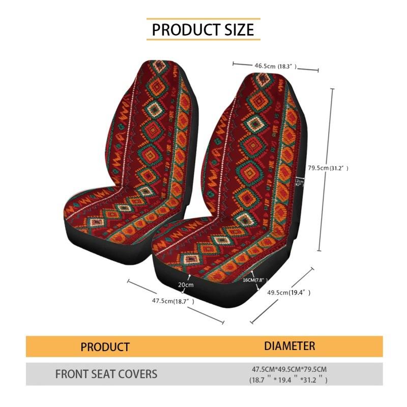 Car Universal Seat Cover Elastic Polyester Cloth Tribe Geometric Pattern Car Seat Cover