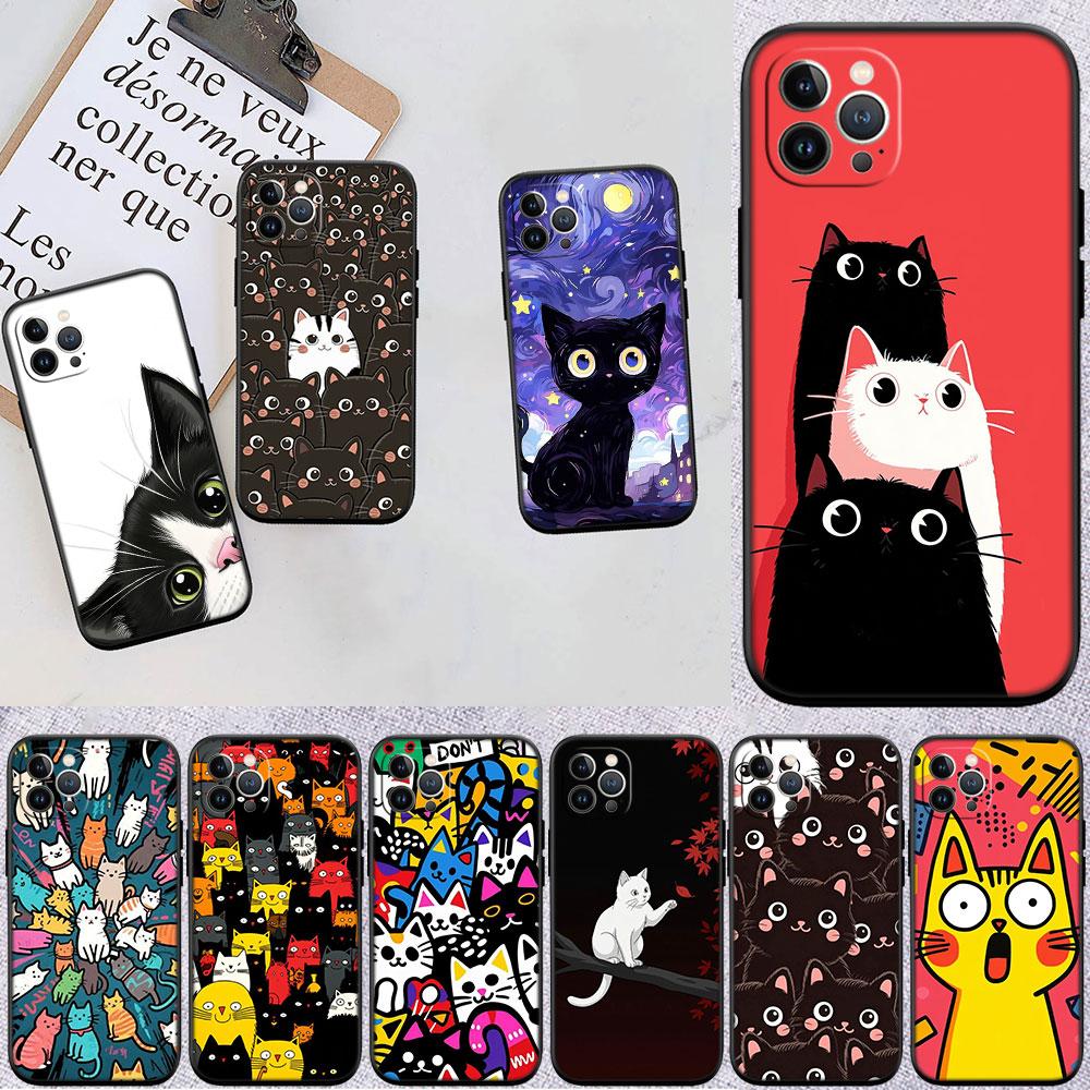 LO23 Cat Kitten Meow Soft Shell Phone Case for Samsung Galaxy S20 S21 S22 Ultra FE + Plus A21S A22 A24 A25 A26 A30 A30S A31