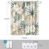 Summer Shower Curtain Green Tropical Plant Palm Tree White Floral Havaii Botanical Shower Curtains for Bathroom with 12 Hooks