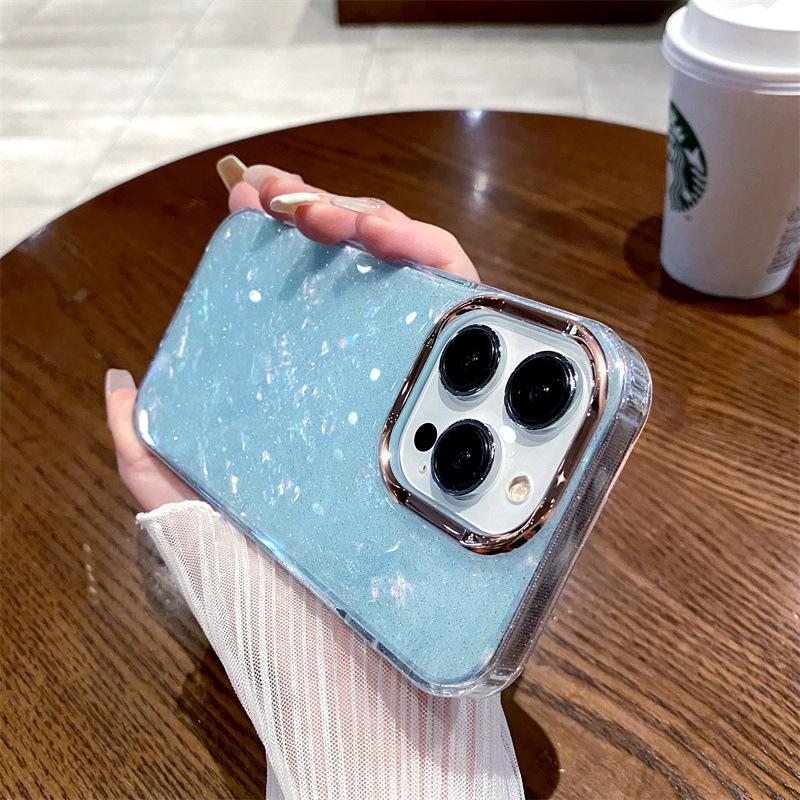 

Подходит для iPhone16pro Чехол с узором Мобильный телефон Чехол с блестками 15 Противоударный Объектив Apple 14pro Защитный чехол Star Shell iPhone11proMax