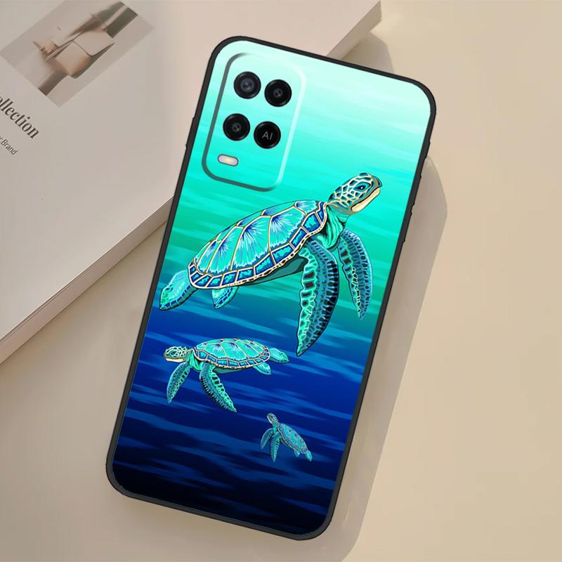 Sea Turtle Turquoise Oceanlife Case For Oppo A76 A96 A16 A17 A18 A60 A80 A40 A38 A58 A78 A98 A94 A74 A54 A15 A57 A77 A5 Pro