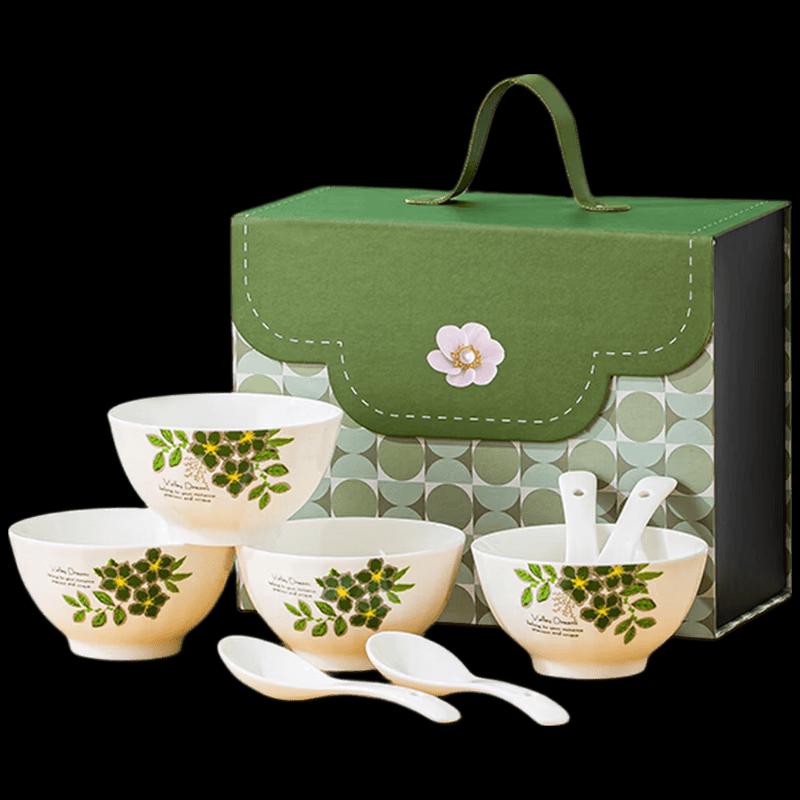 JIN MING LI Greenery Ceramic Dinnerware Set