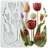Tulip Flower Silicone Mold Tulip Fondant Molds Cake Decorating Tools Cupcake Topper Candy Sugar Craft Gum Paste Polymer Clay