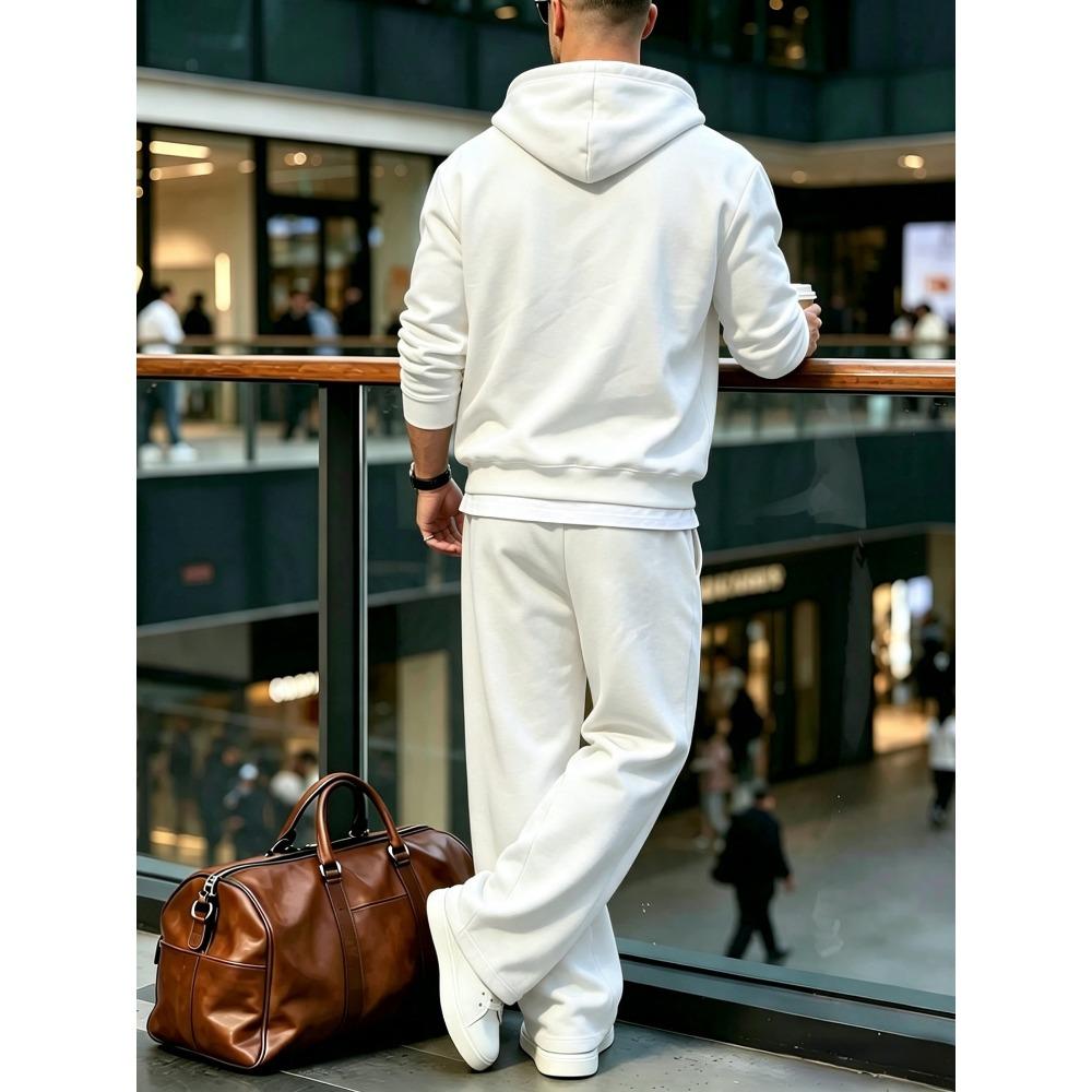 Herren Compass Bergabzeichen Print Hoodie & Jogginghose 2-teiliges Outdoor-Set