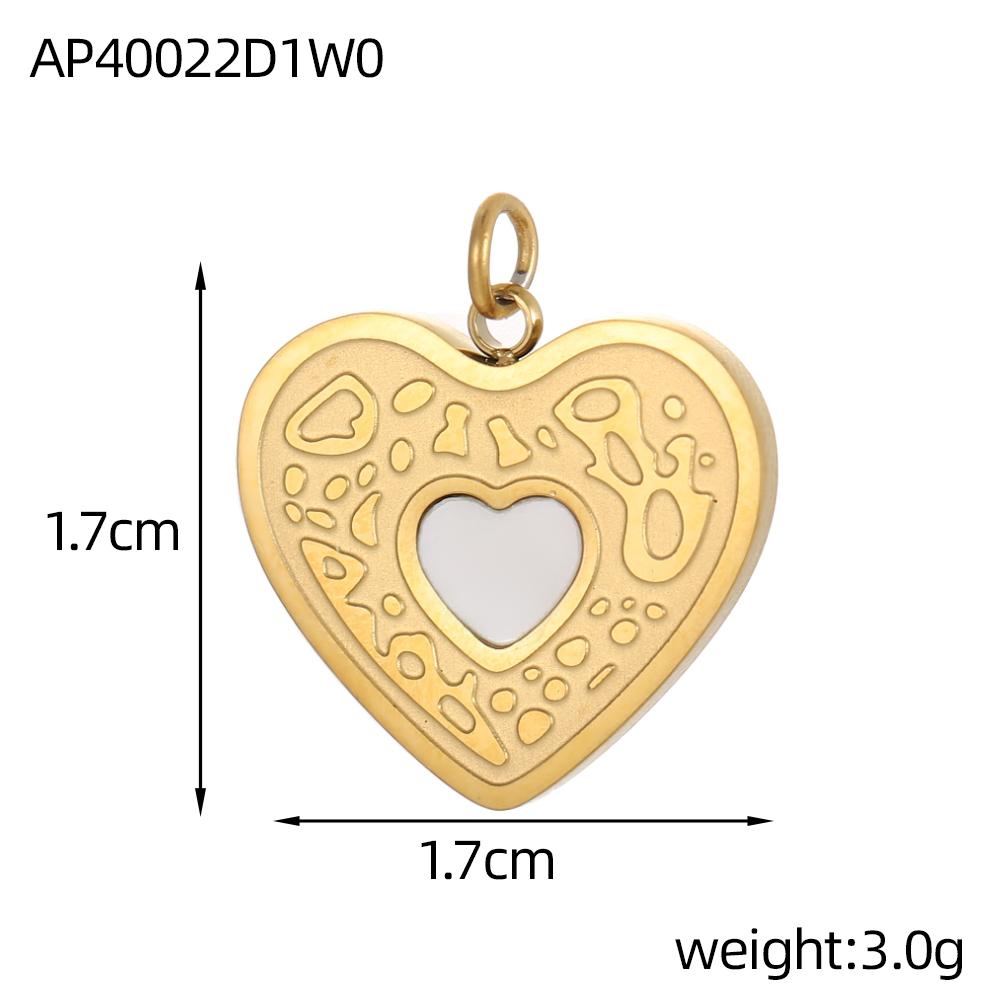 CARLIDANA New Fashion Pendants Charms Heart-shaped Stainless Steel Plated Gold Zircon Pendant Love Red Enamel Women's Gifts