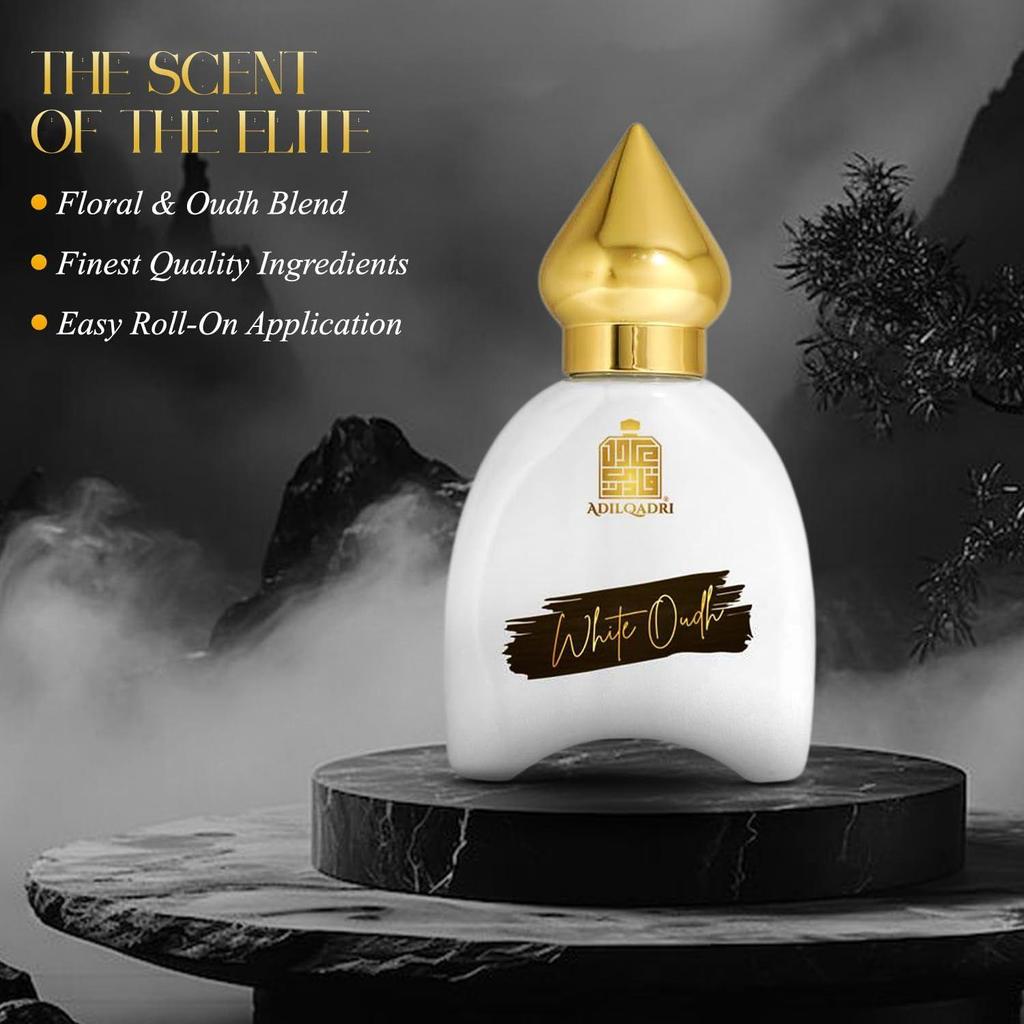Adilqadri White Oudh Perfume for Men | Strong Masculine Woody Oudh Fragrance
