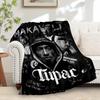 1pc Rap,Legend,Hip Hop Print Flannel Blanket Suitable for All Seasons, Perfect for Home, Travel, or Camping  48