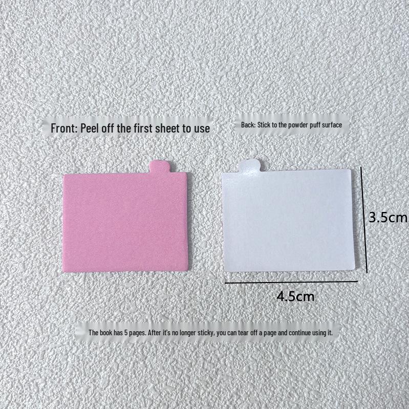 Portable Frosted Square Oil Blotting Paper Box with Mirror & Powder Puff Sticker for Makeup