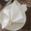Premium Linen Cotton Blend White Table Napkins Disposable Decorative Solid Color Home Airplane Wedding Parties Dinners Available