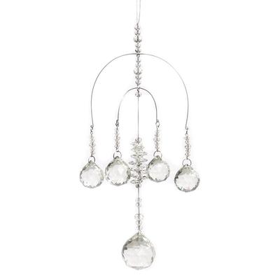 Funkelndes K9 Kristallglas Kristall Auto Hänger Regenbogen Suncatcher Schönes Balkon Garten Hängeornament A5