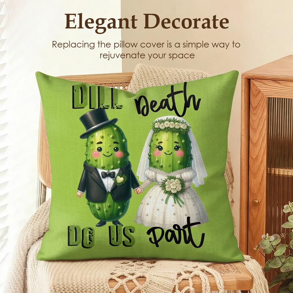 Just A Girl Who Loves Pickles Cushion Cover Natural Linen Organic Fabric DoubleSided Printing Sofa Home Decor Gift Pillow Case