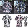 Stylish Men Holiday Short Sleeve T-shirt With Vibrant Hawaiian Floral Patterns