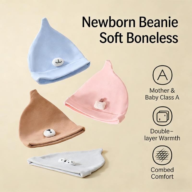 Newborns Nursery Hospital Hat Breathable Baby Beanies Hat Soft Caps Infant Baby Hats for Boys Girls Toddler 0-3 Month