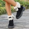 Fashion Faux Fur Suede Ankle Boots Women  Thick Sole Short Plush Snow Boots Woman Non Slip Plus Size 43 Winter Booties Mujer