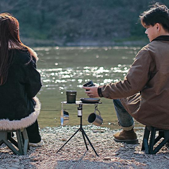 Detachable Camping Table with Tripod Storage Bag Heavy Duty Lightweight Aluminum Alloy Outdoor Picnic Portable Round Dining Table