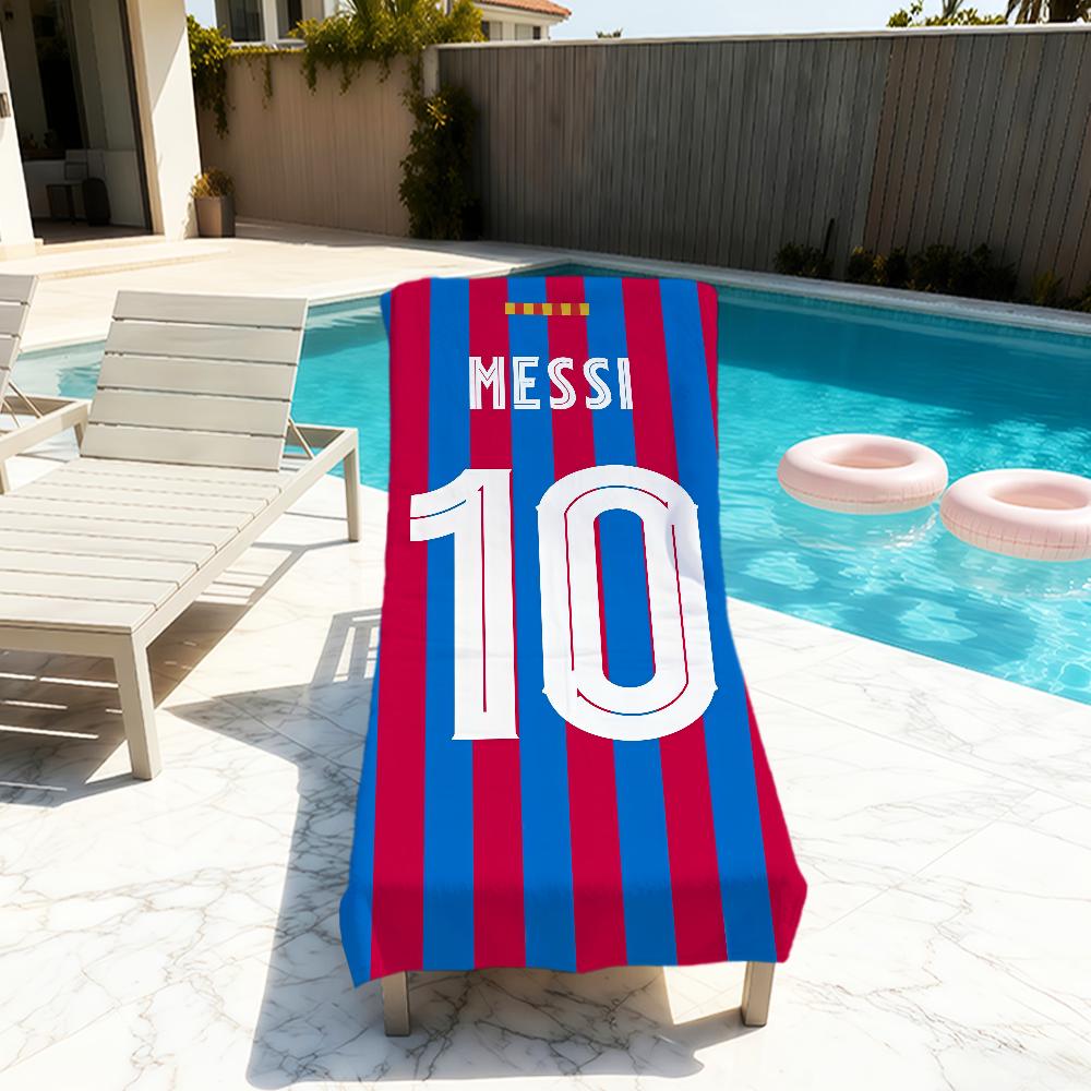 Fashion Cool Fc Art Number 10 M-M-MessiS Soft Printed Beach Towels Towel Swim Summer Holiday Vacation Bathing Pool Camp Gift