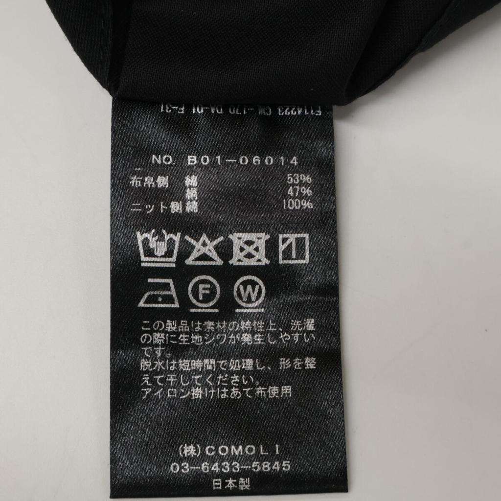 COMOLI 25Stainless Steel B01-06014 Black Cotton X Silk Drawstring Reversible Pants Bottoms Not Written blackUsed