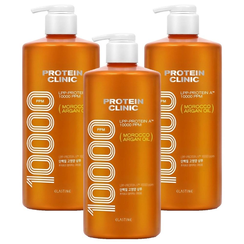 Elastin Protein Clinic 10000 Protein High-Nutrition Shampoo Floral Musk Scent 1L 3 Pcs