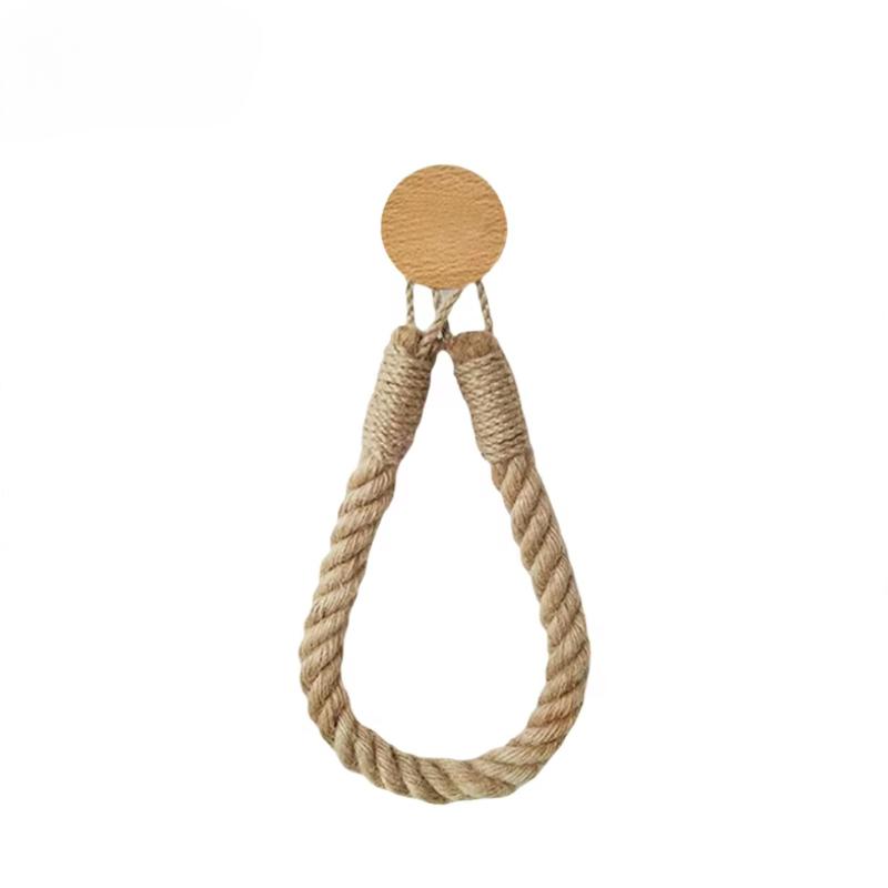 

1-10PCS Rustic Rope Toilet Paper Holder No Drilling Adhesive Mounted Bathroom Storage Rack Towel Rack for Home and Hotel
