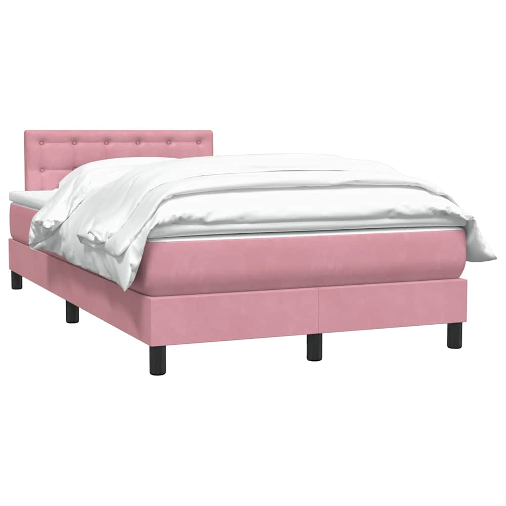 Box Spring Bed with Mattress Pink 120x220 cm Velvet