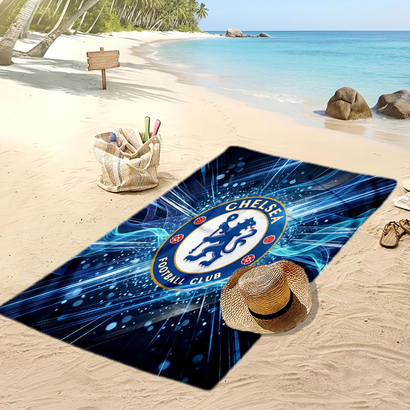 Asciugamano da Spiaggia Stampato Chelsea FC Asciugamano Morbido ad Asciugatura Rapida Coperta da Spiaggia Rettangolare Grande Portatile per Viaggi Piscina