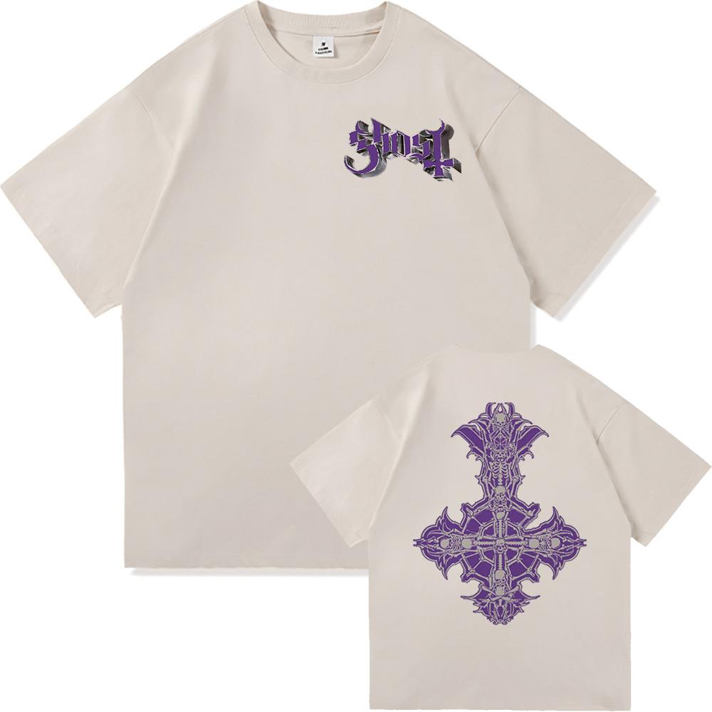 GHOST SKELETÁ Světové turné 2025 Módní pánské estetické vintage hip hopové tričko Unisex Satanizovaná ležérní bavlněná trička
