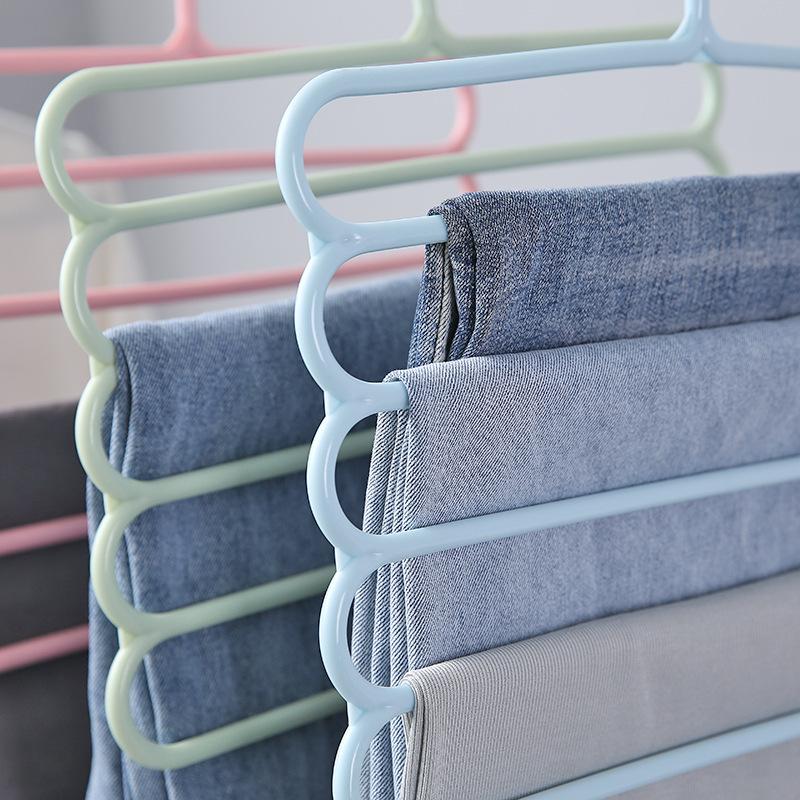 Anti-slip Multi-layer Pants Rack Wardrobe 5-layer Pants HangerScarf RackSilk Scarf and Tie Hanging Rack