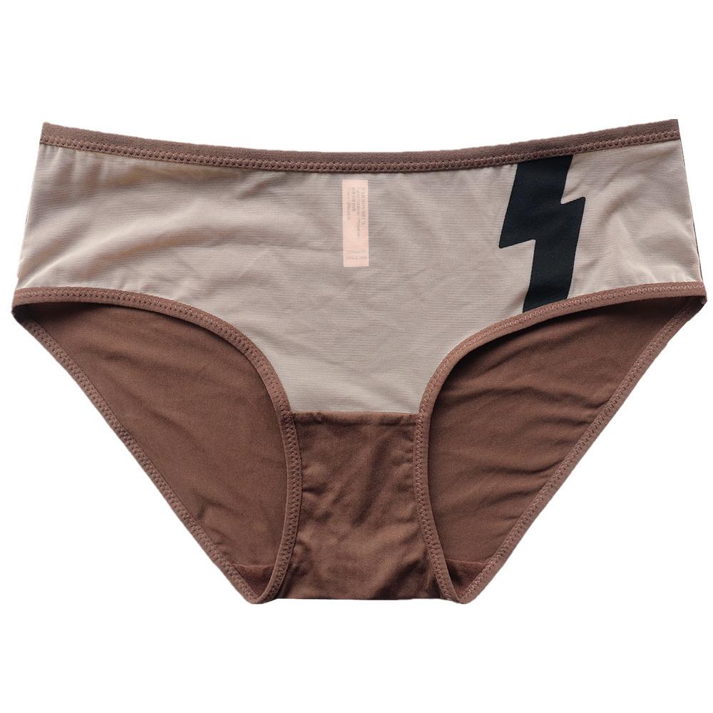 Hohle Damenhöschen Farbkontrast Sexy Gaze Unterwäsche Damen Mittlere Taille Bequeme High Spring Slips für Damen