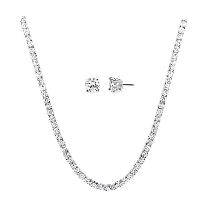 Grade Hip Hop Hipster Linha Única Colar Totalmente Cravejado Corrente de Pescoço 6mm Zircônia Brilho Item Joia