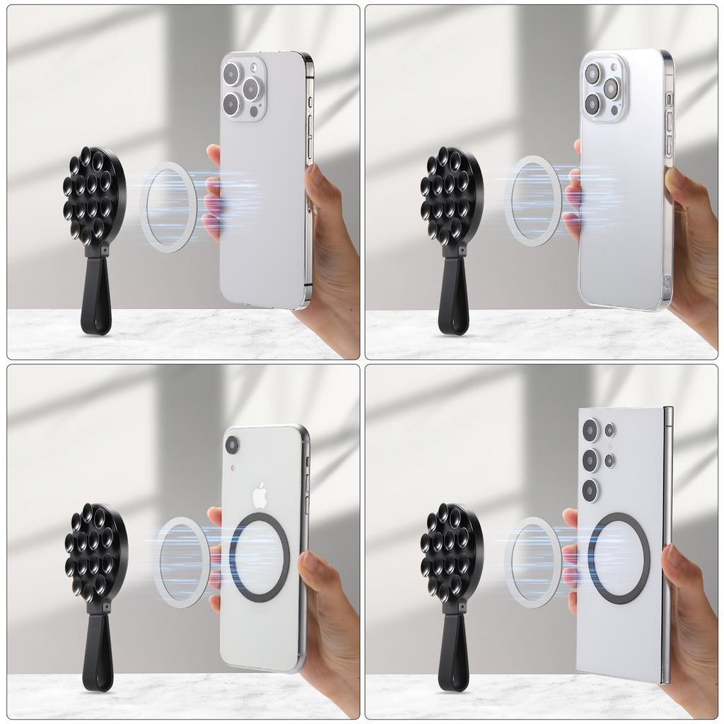 CPS07 Magnetic Suction Phone Holder Silicone Non Slip Suction Cup Phone Mount