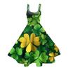 Women's Fashion St. Patrick's Day Printed Sexy Strapless Gothic Cocktail Dress Punk, Vintage Dress.