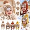 Plush Winter Beanie Cartoon Pom Pom Hat Cute Knitted Hat  Autumn and Winter